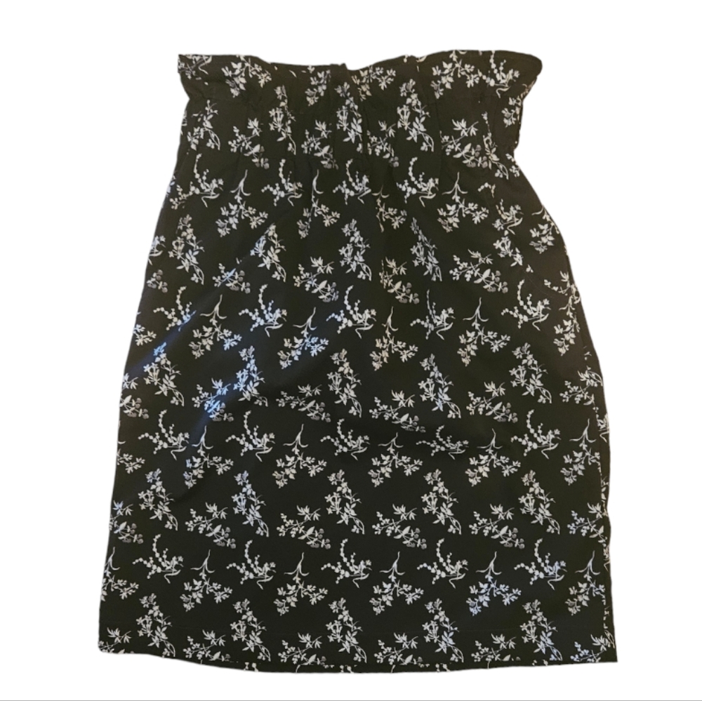 H&M High-Waisted Floral Skirt with Elastic Ruffle Top Size 6